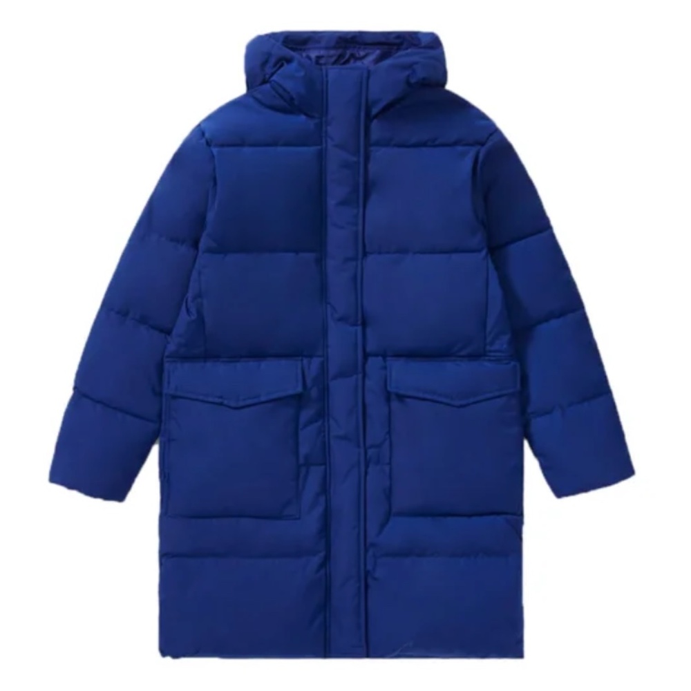 The ReNew Long Puffer Coat - Cobalt Blue - Large